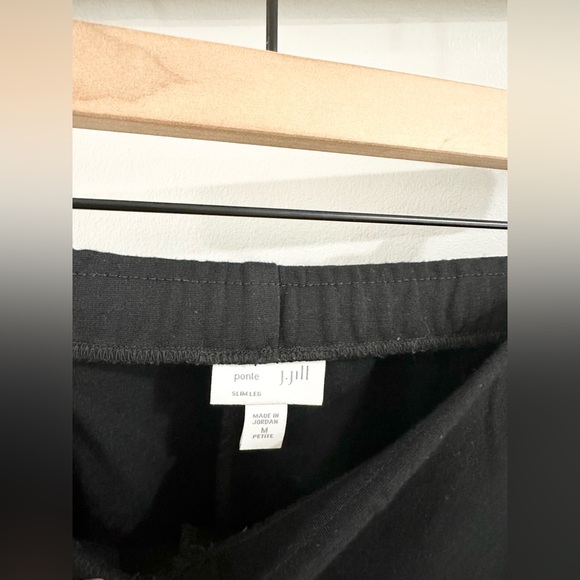 J. Jill Ponte Knit Slim Leg Pull On Pants Black Size Medium Petite - Picture 5 of 6